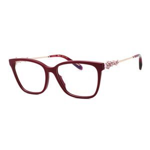 Chopard Eyeglasses Square Full Rim, Red Frame and Clear Demo Lenses Lens